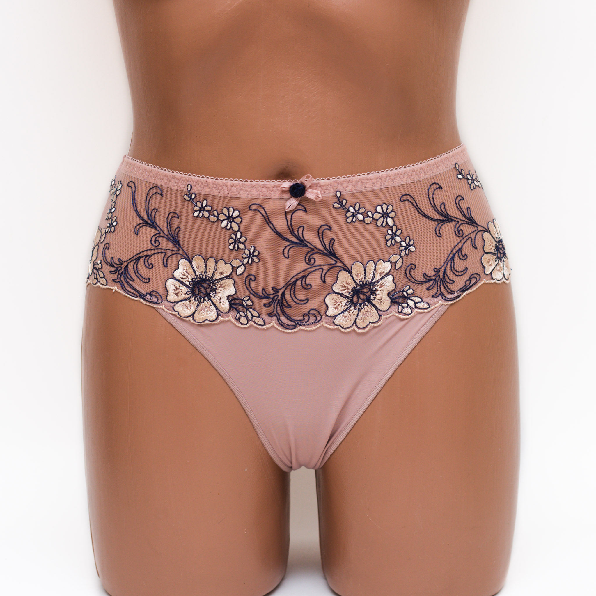 Жіночі труси мікрофібра з вишивкою Lanny mode 21775 пудра k3758-6